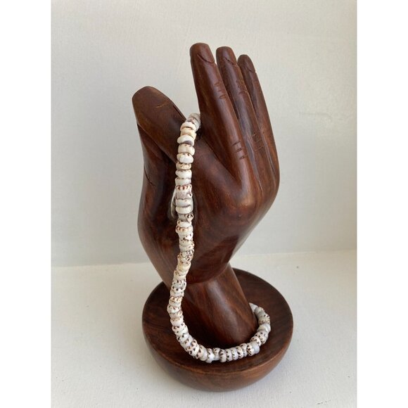 Vintage Puka Shell Necklace 16.5” Authentic Hawaiian Tiger Cone 9mm 44 - Picture 5 of 7